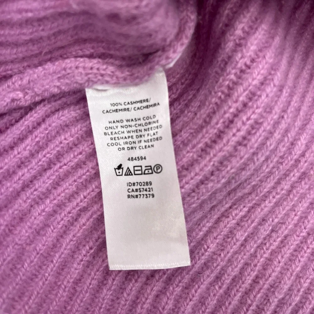 Ann Taylor 100% Cashmere Sweater Red Purple Colorblock Thick Plush *Kitten Soft*